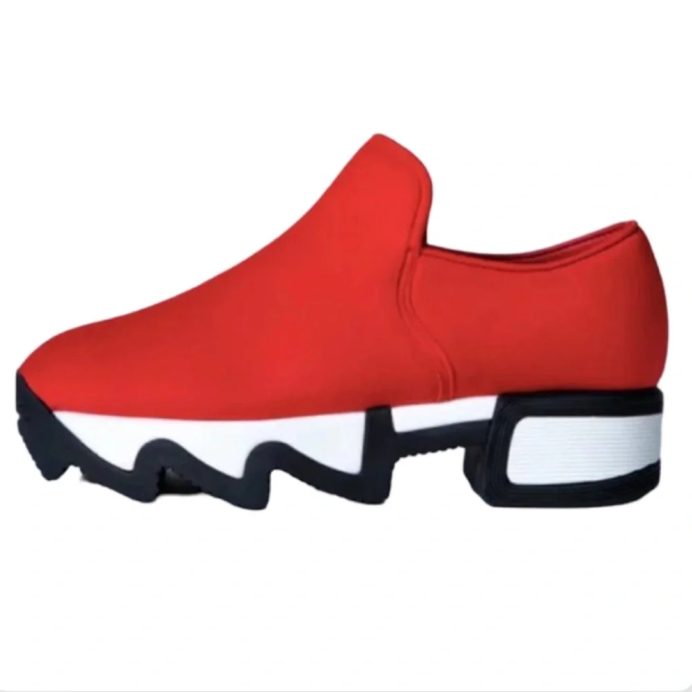 Red Slip-On Sneakers Size 6 - Picture 2 of 14